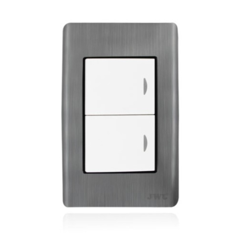 Apagador Doble de 10 A/ 127 V CA 60 Hz / Placa de Acero