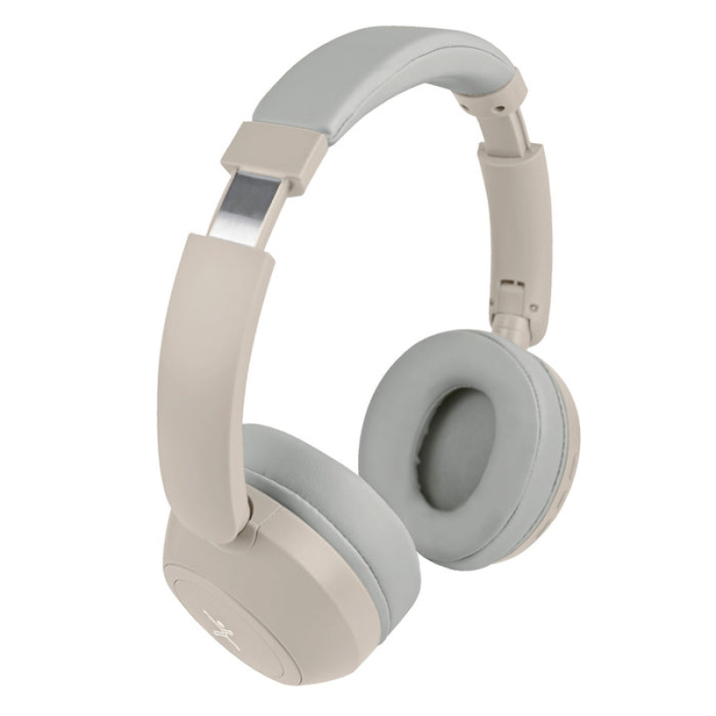 AUDIFONOS ON-EAR INALAMBRICOS PLEGABLES MANOS LIBRES CON BT PERFECT CHOICE SOUNDIA - TAUPE image 3
