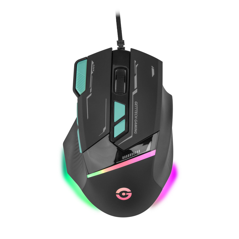 Getttech GPM-RGBWR-G1-BK ratón Juego Diestro USB tipo A 7200 DPI image 2