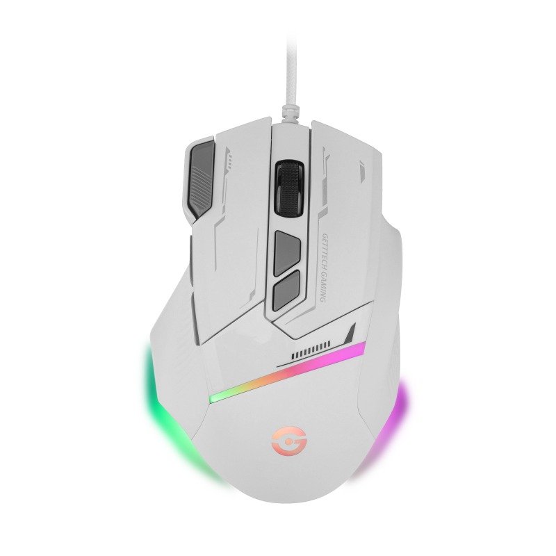 Getttech GPM-RGBWR-G1-WH ratón Juego Diestro USB tipo A 7200 DPI