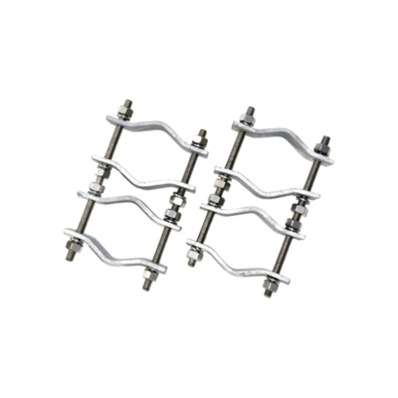Juego de Dos Abrazaderas Dobles para Mástiles de 38 a 89 cm con Separación entre centros de 12 cm