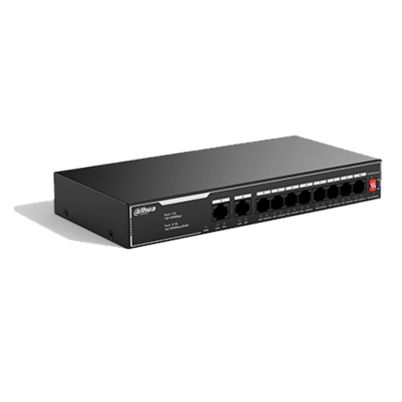 DAHUA SF1010LP - Switch PoE de 10 Puertos Fast Ethernet/ 8 Puertos PoE 10/100 / 65 Watts Totales / 2 Puertos Uplink RJ-45/ PoE watchdog/ Hasta  250 metros/ Switching 12 Gbps/ Protección Contra Descargas/ #LoNuevo image 5