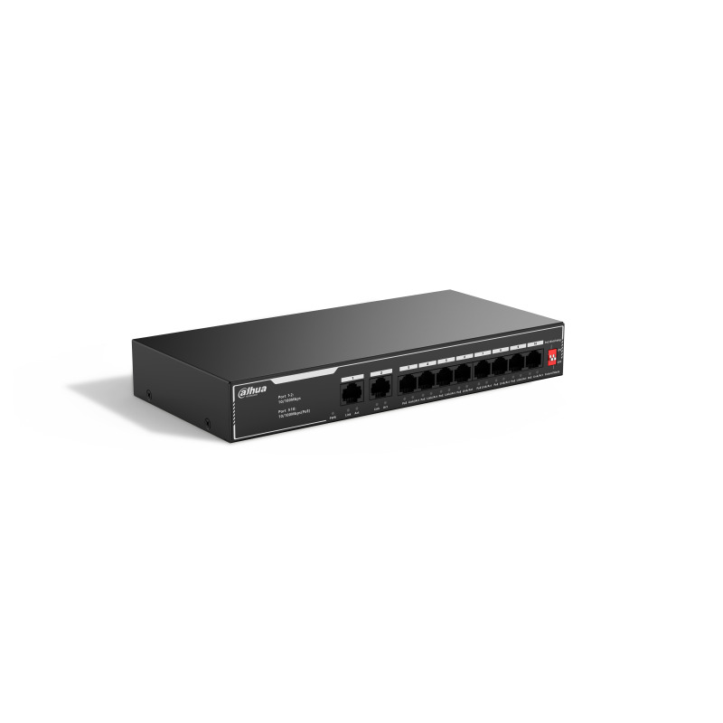 DAHUA SF1010LP - Switch PoE de 10 Puertos Fast Ethernet/ 8 Puertos PoE 10/100 / 65 Watts Totales / 2 Puertos Uplink RJ-45/ PoE watchdog/ Hasta  250 metros/ Switching 12 Gbps/ Protección Contra Descargas/ #LoNuevo image 3