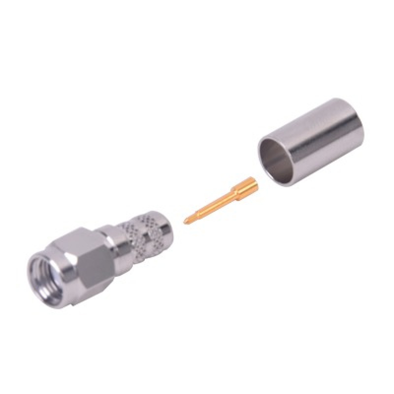 Conector SMA Macho de Anillo Plegable para Cables LMR240 RG8/X 9258 Niquel/Oro/Teflón