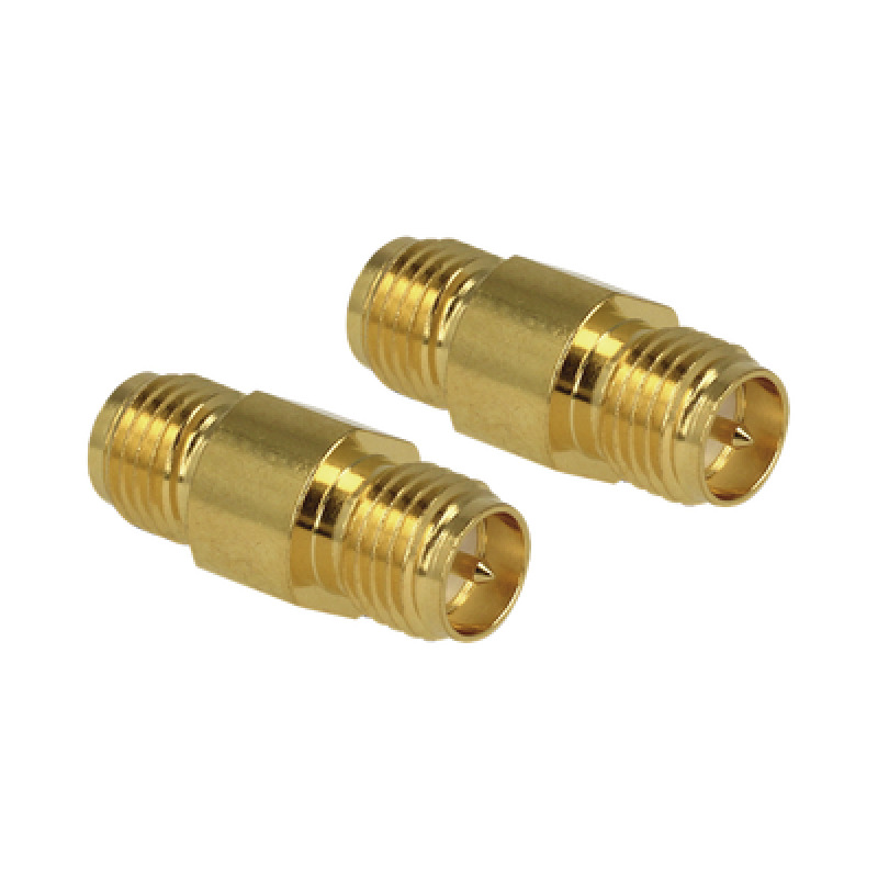 Adaptador Barril de SMA Hembra Inverso a SMA Hembra Inverso Oro/ Oro/ Teflón image 2