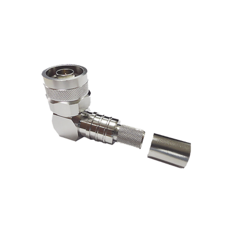 Conector N Macho Angulo Recto Plegable Hex con Pin Cautivo para cables Tipo RG8
