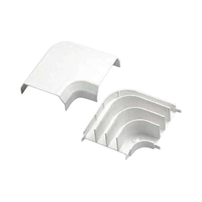 Curva de radio controlado para uso con canaleta T70 Material PVC Rígido Color Blanco Mate