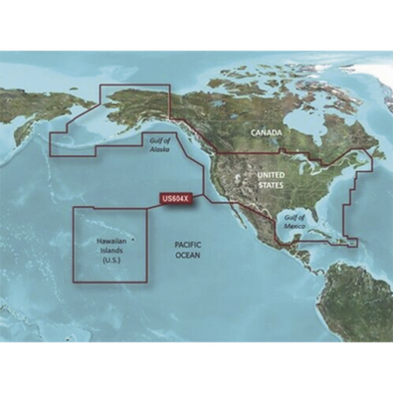 Mapa HXUS604X todas las costas de EEUU y las costas del oeste de Canada