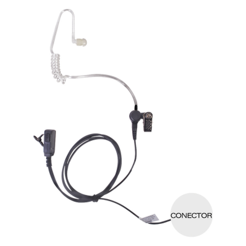 Micrófono audífono de solapa con tubo acústico transparente para KENWOOD PKT23K con tubo acústico de PU grado médico