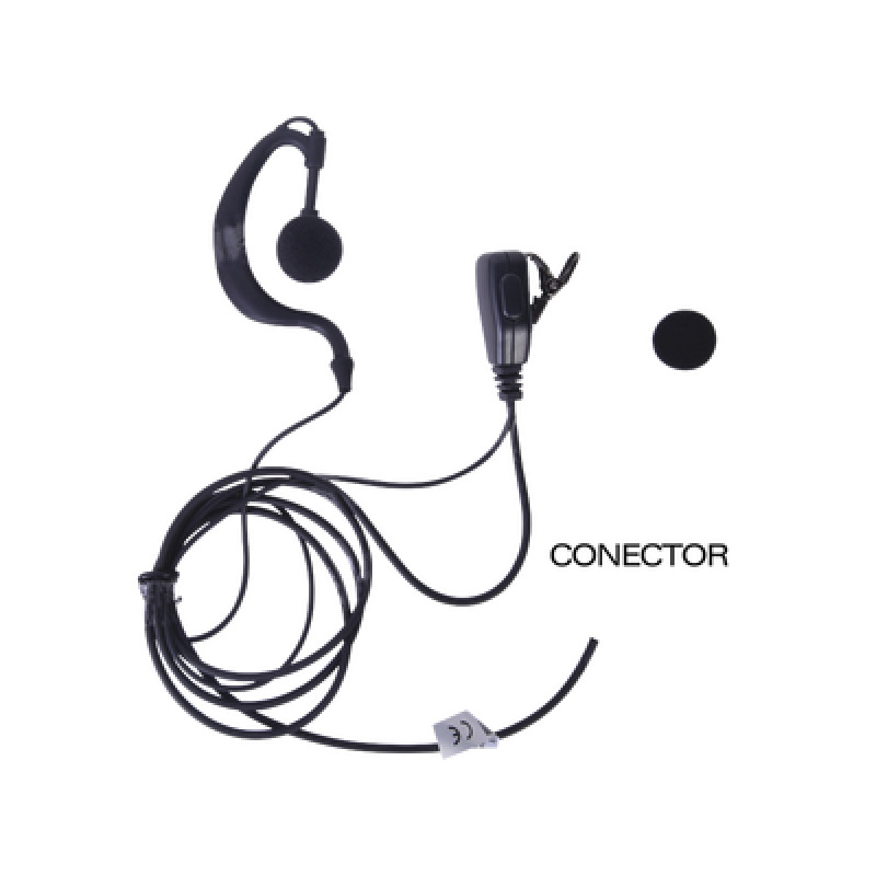Micrófono  audífono de solapa ajustable al oído para KENWOOD PKT23K