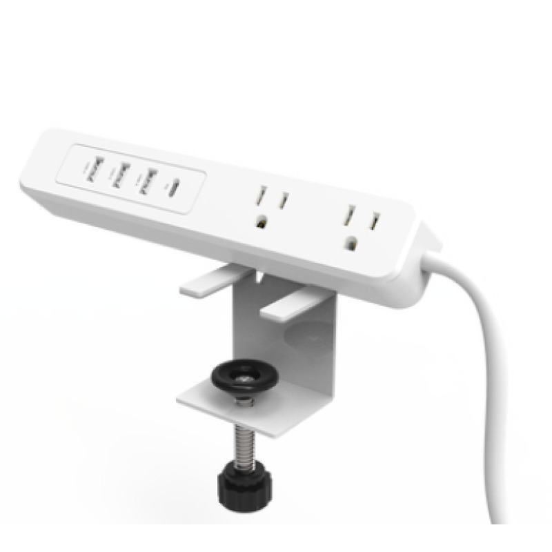 Multicontacto con Montaje para Escritorio / Carga Rápida para 65 W / 3 x Nema 515P / 2 x USBA 5V 3A / 1 x USBC 65W