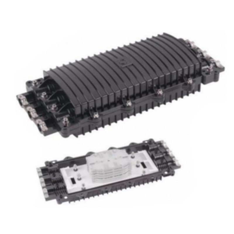 Caja de Distribución de Fibra Óptica Horizontal hasta 96 empalmes Exterior IP68 3 Puertos de entrada y Salida