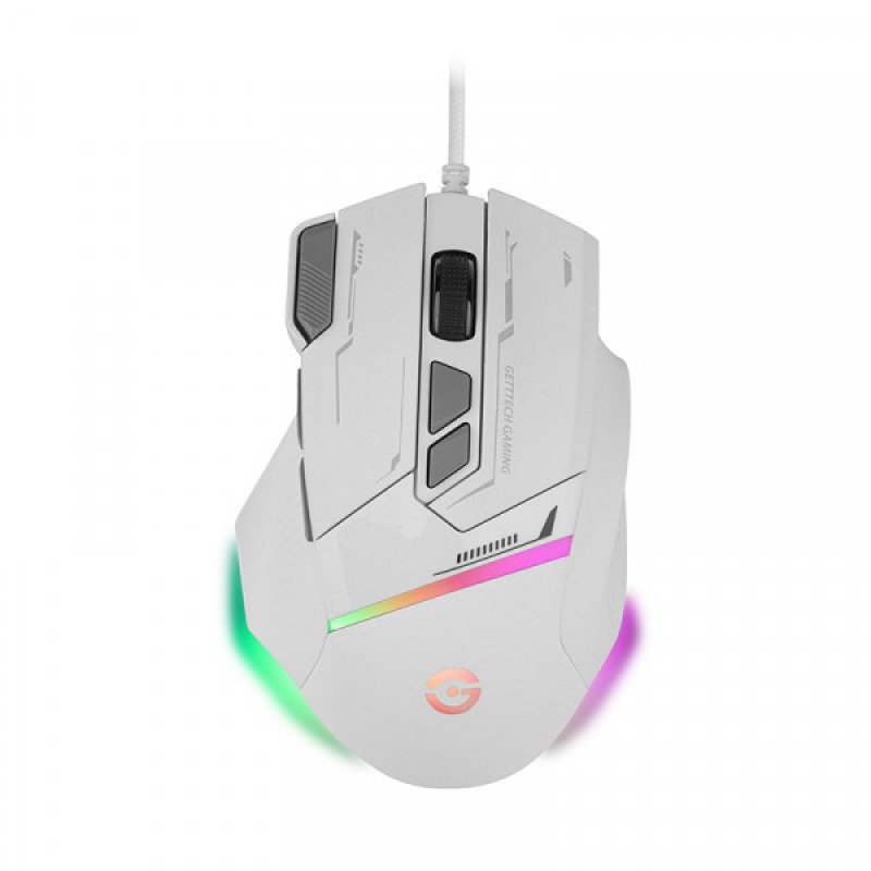 Getttech GPM-RGBWR-G1-WH ratón Juego Diestro USB tipo A 7200 DPI