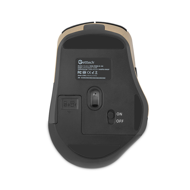 Getttech GGM-STDBW-01-GD ratón Oficina Diestro RF inalámbrico + bluetooth 7200 DPI image 4