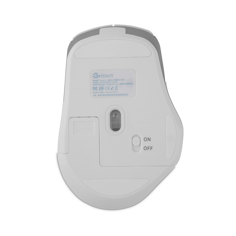 Getttech GGM-STDBW-01-WH ratón Oficina Diestro RF inalámbrico + bluetooth 7200 DPI image 3