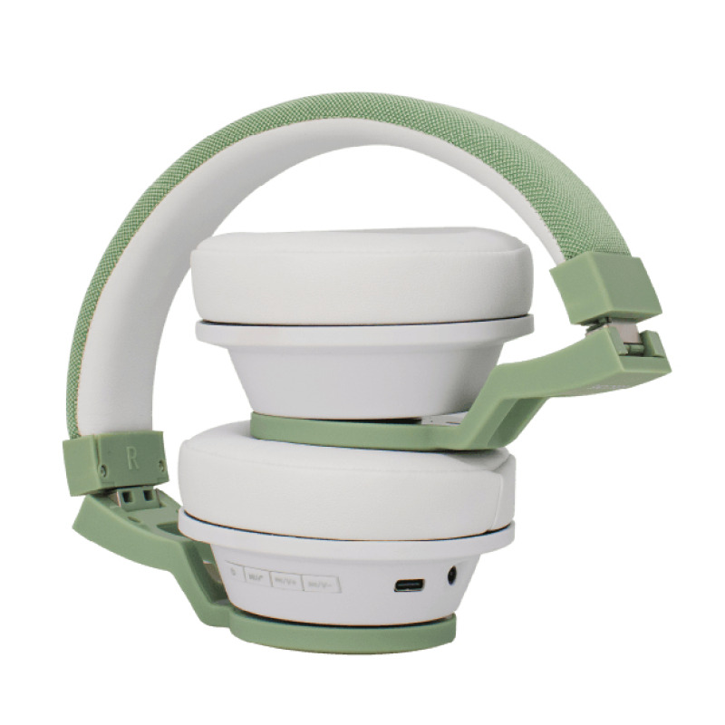 AUDIFONOS BACKDROP INALAMBRICOS DE DIADEMA BLUETOOTH - ALAMBRICOS COLOR BLANCO CON VERDE