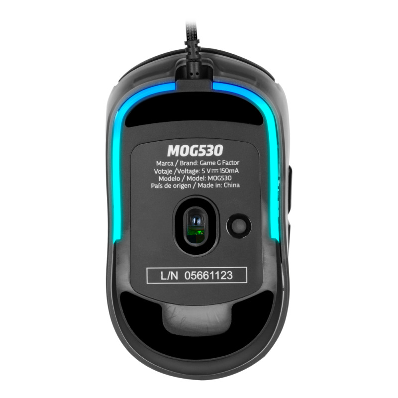 MOUSE GAME FACTOR MOG530, CARCASAS INTERCAMBIABLES, PIXART 3327, 12,000 DPI, RGB, USB, NEGRO image 5