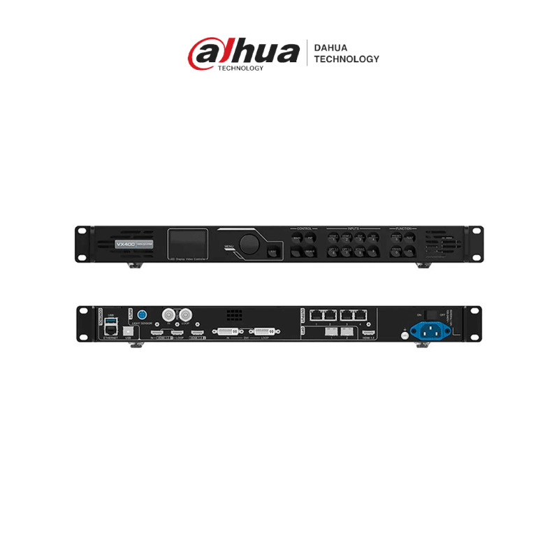 DAHUA VX400 - Controlador LED con 2.3 millones de píxeles, entradas HDMI, 1 DVR, 1 SDI, 4 puertos de red y soporte para carga de hasta 2.3 millones de puntos.