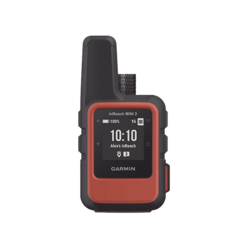 Navegador satelital InReach Mini 2 color naranja con cobertura global mediante la red Iridium cuenta con botón de emergencia batería para hasta 50 horas GPS y brujula