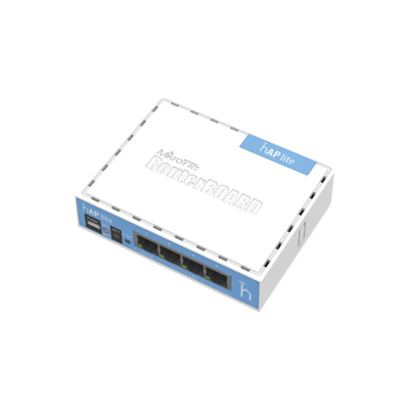 hAP Lite 4 Puertos Fast Ethernet y  WiFi 24 GHz 80211 b/g/n