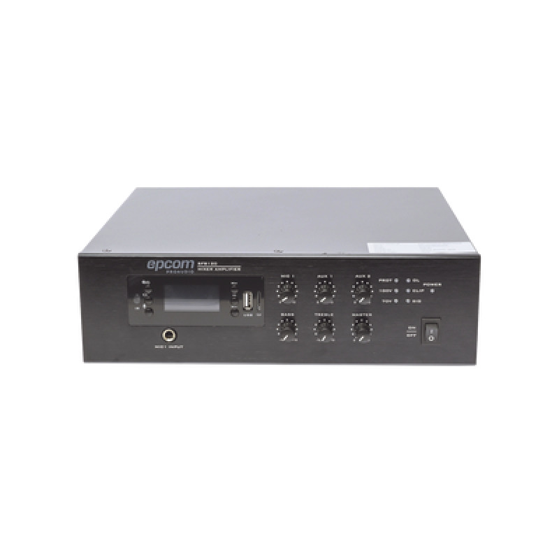 Mini Amplificador de Audio Mezclador | 120W RMS | Sistema 70/100V | MP3 | Tuner | Bluetooth | Musica ambiental y Voceo