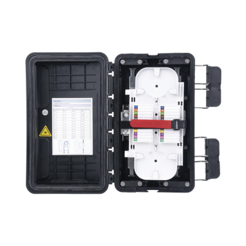Caja de Distribución de Fibra Óptica Hasta 96 Empalmes Exterior IP65 Color Negro image 3