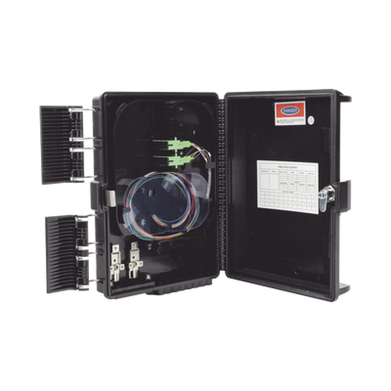 Cierre de Empalme para 24 fusiones de fibra óptica Interior/Exterior con 8 acopladores SC/APC y splitter 1x8 SC/APC Incluido IP65