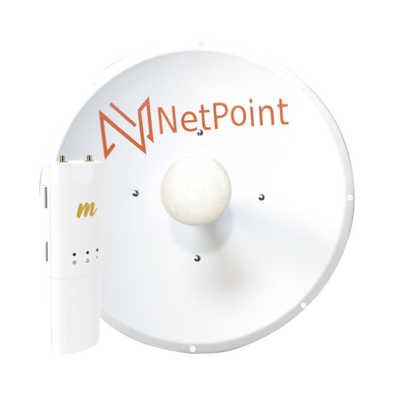 Kit de radio C5C con Antena NP2 de 34 dBi Frecuencia 4962 GHz ideal para distancia de hasta 50 km jumpers PoE y cable de alimentación Incluidos