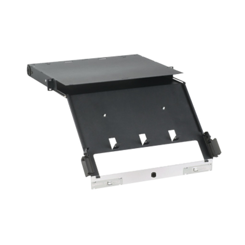 Panel de Distribución de Fibra Óptica Acepta 4 Placas FAP o FMP Bandeja Deslizable e Inclinable Hacia Abajo Hasta 96 Fibras Color Negro 1UR image 2