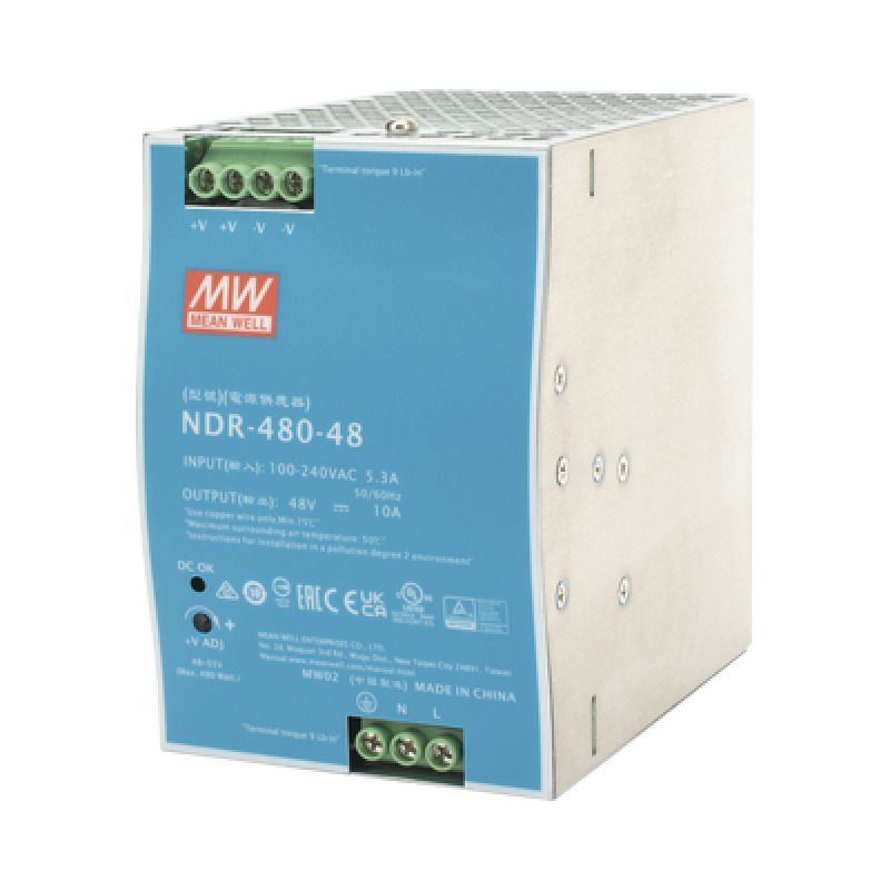 Fuente de Poder Industrial de 480W salida 48 Vcc para montaje en riel Din image 3