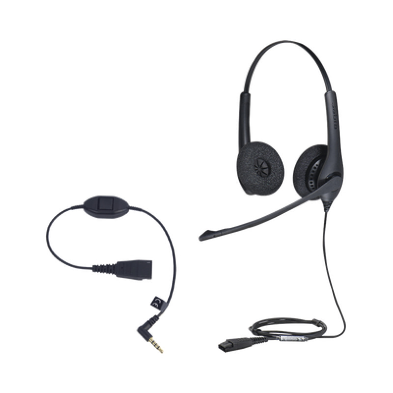 KIT Diadema con cancelación de ruido con accesorio para conexiones 35mm Incluye modelos BIZ1500DUOQD y MOBILEQD35MMS