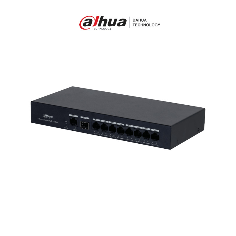 DAHUA DH-PFS3110-8GT-65 - Switch PoE inteligente con 8 puertos Gigabit, 60W de potencia total y switching de 20 Gbps. Ideal para alimentar y conectar dispositivos IP con protección contra descargas eléctricas. image 2