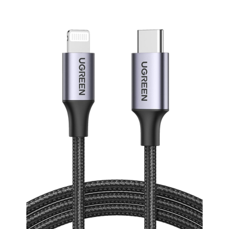 Cable USBC a Lightning | 2 Metros | Certificado MFi | Carga Rápida 60W | 480 Mbps | Conector C94 | Adecuado para iPhone iPad y iPod | Protección Integrada | Caja de Aluminio | Nylon Trenzado | Color Negro image 2