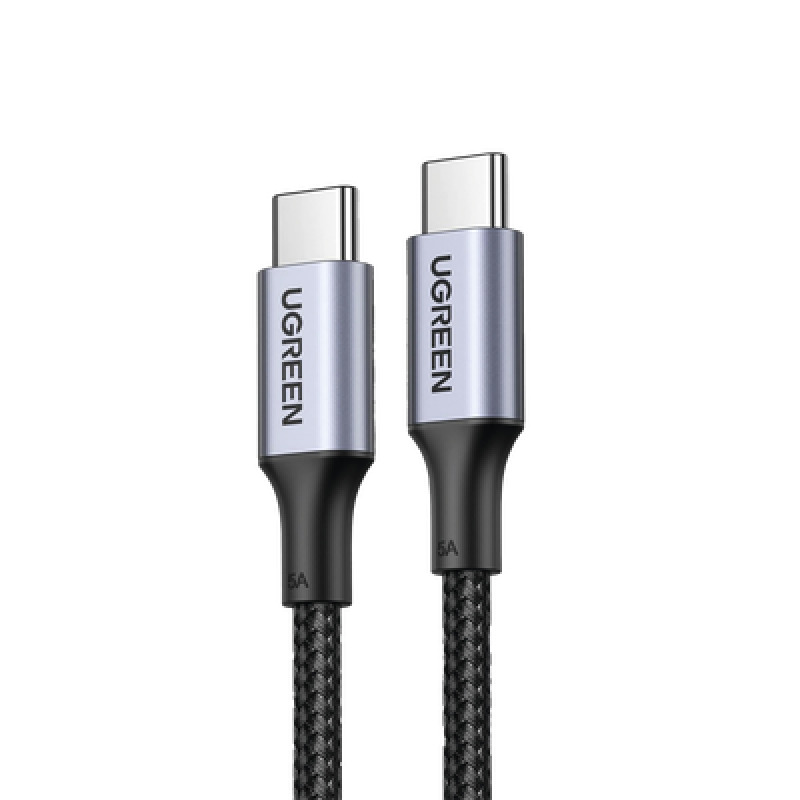 Cable USBC a USBC | 2 Metros | Carga Rápida de hasta 100W | Transferencia de datos 480 Mbps | PD30 | QC40/30/20 | FPC | AFC | Protección Integrada| Caja de Aluminio | Nylon Trenzado | Amplia Compatibilidad | Color Negro image 2