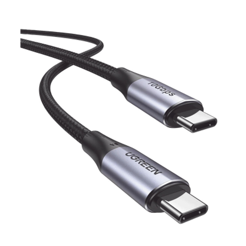 Cable USBC a USBC 32 Thunderbolt | 1 Metro | 240W | 10 Gbps | 480 Mbps | Soporta Video 4K60Hz| Chip EMarket Inteligente | Carcasa de Aluminio | Nylon Trenzado | Blindaje de 4 capas image 2