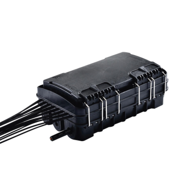Caja de Distribución de Fibra Óptica para 24 Empalmes con 16 acopladores SC/APC simplex Exterior IP65 Color Negro