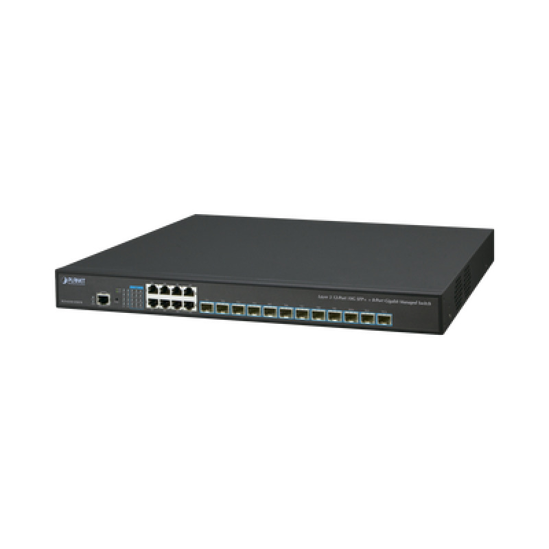 Switch Administrable Layer 3 12Puertos 10G SFP 8Puertos 10/100/1000T C/Fuente Redundante AC