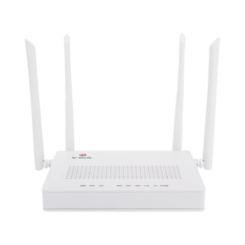 ONU Dual G/EPON con WiFi AC de doble banda 1 puerto SC/UPC  2 puertos LAN Gigabit  1 puerto FXS