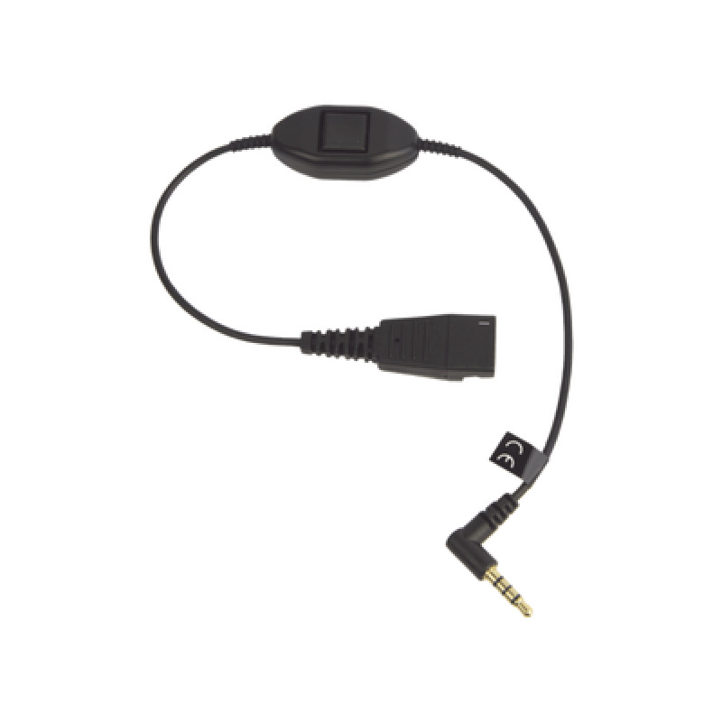 Jabra Cord QD a conector de 35 mm con PushtoTalk para teléfonos celulares smartphones 880000103