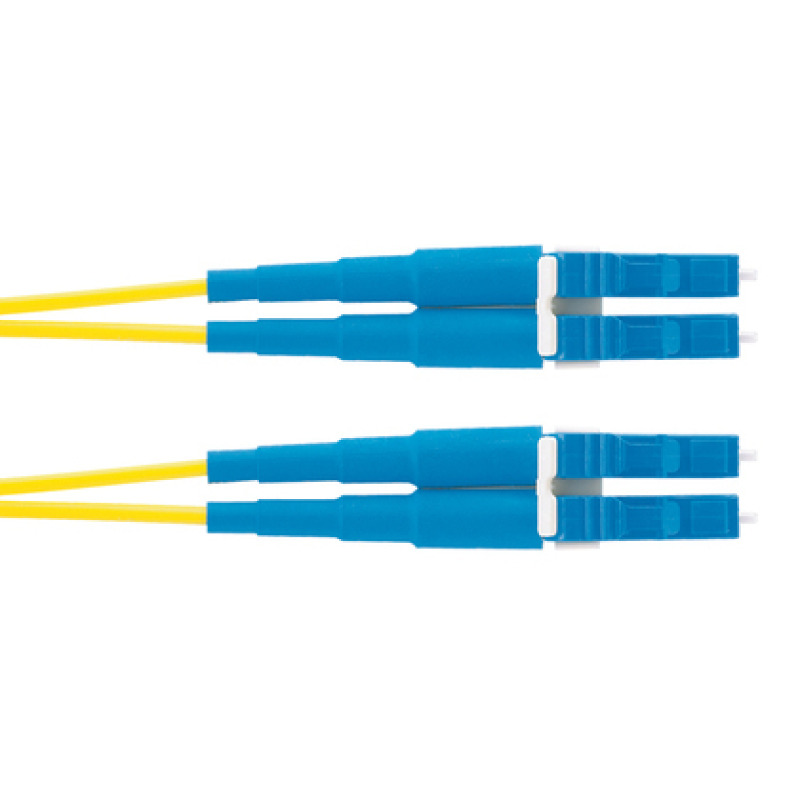 Jumper de Fibra Optica Monomodo 9/125 OS2 LCLC Duplex OFNR Riser Color Amarillo 30 Metros