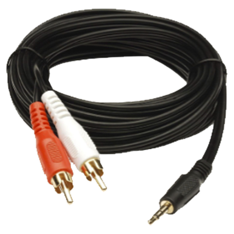 Convertidor 35mm Estéreo a 2 RCA Macho 183m | para Aplicaciones de Audio | Compatible con Amplificadores VSSL y Epcom ProAudio