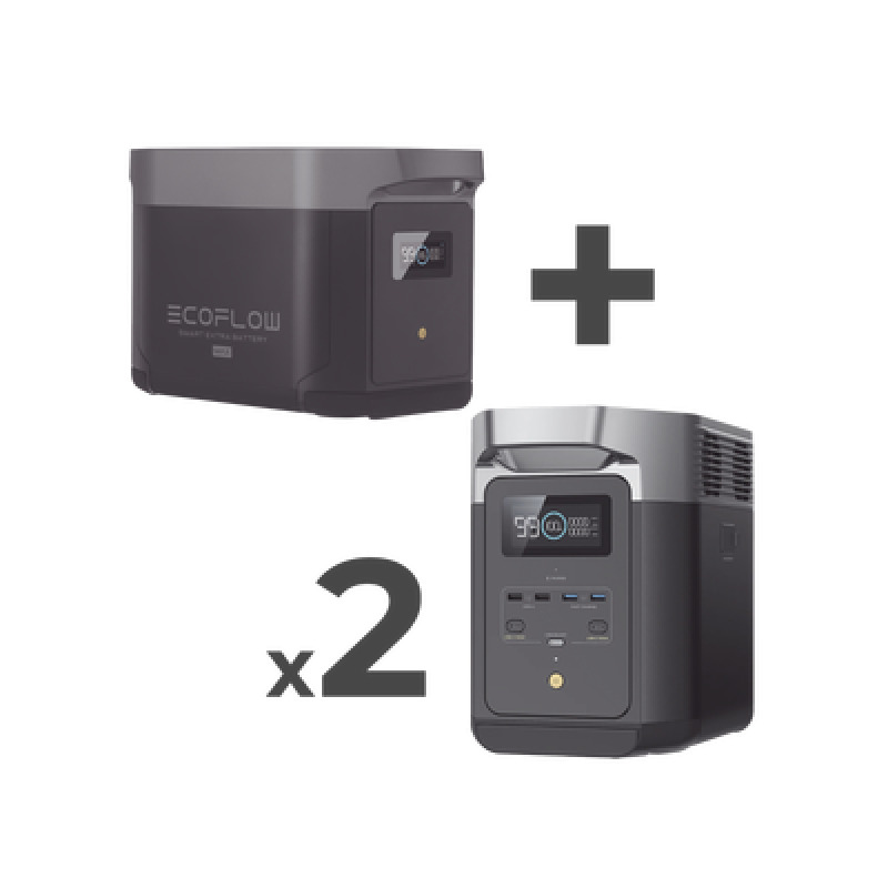 Kit de Estación de Energía Portátil 2048Wh 2 Baterías Externas 2048Wh 6144Wh Totales