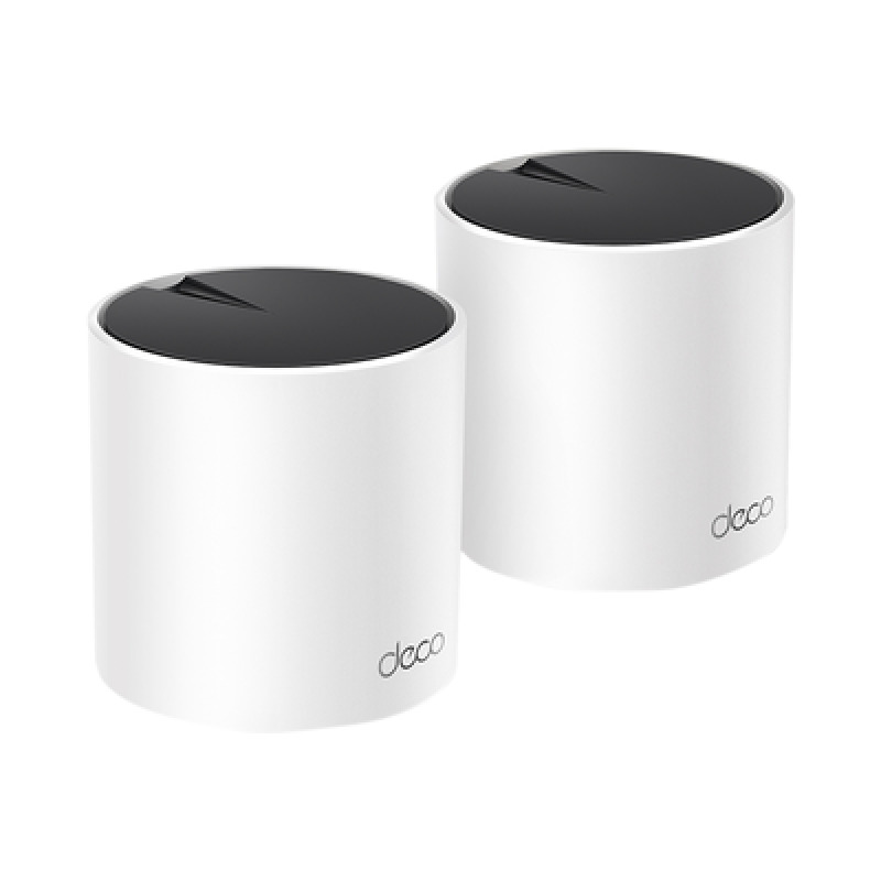 Kit 2 Routers Inalámbricos MESH Interior para Hogar / Doble Banda WiFi 6 AX3000 Mbps / 3 Puerto Gigabit WAN/LAN / 2 Antenas Internas / Administración Mediante la App Deco iOS Android / Protección HomeShield