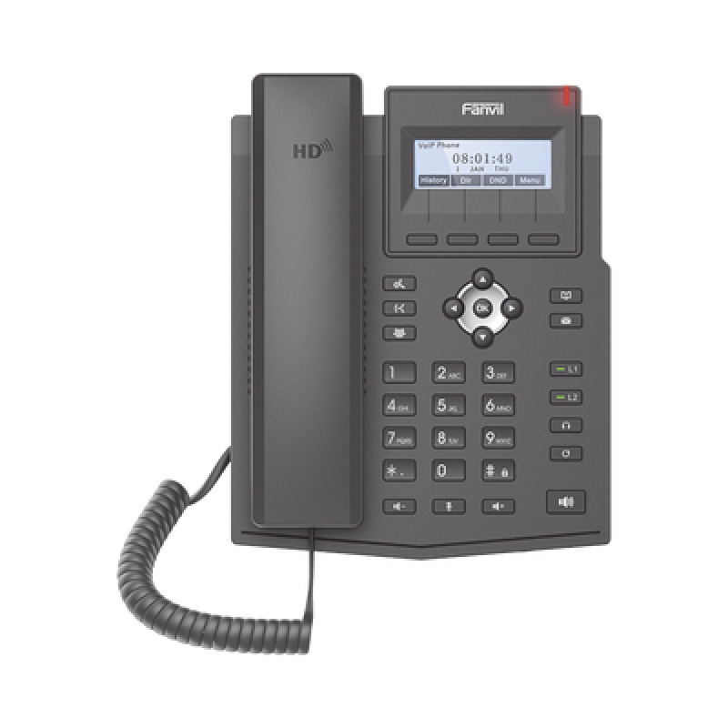 Teléfono IP empresarial para 2 lineas SIP con pantalla LCD  Puertos Gigabit Códec Opus conferencia de 3 vías PoE image 2