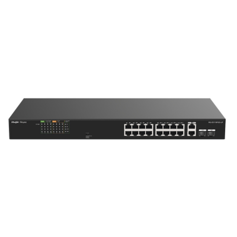 Switch PoE No Administrable Ideal para CCTV 16 Puertos 10/100 2 Uplinks Gigabit y 2 SFP Carcasa Metálica image 2