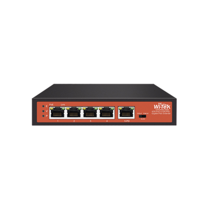 Extensor PoE / Entrada hasta 90 W / 4 puertos Gigabit PoE salida 8023 af/at / Extensor PoE hasta 250 m / No administrable