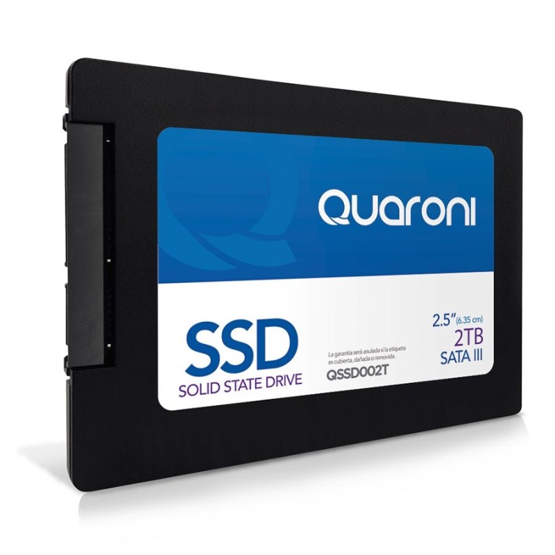 UNIDAD DE ESTADO SOLIDO SSD QUARONI 2.5 2TB / SATA3 / 6GB/S 7MM / LECT 500MB/S / ESCRIT 470MB/S.