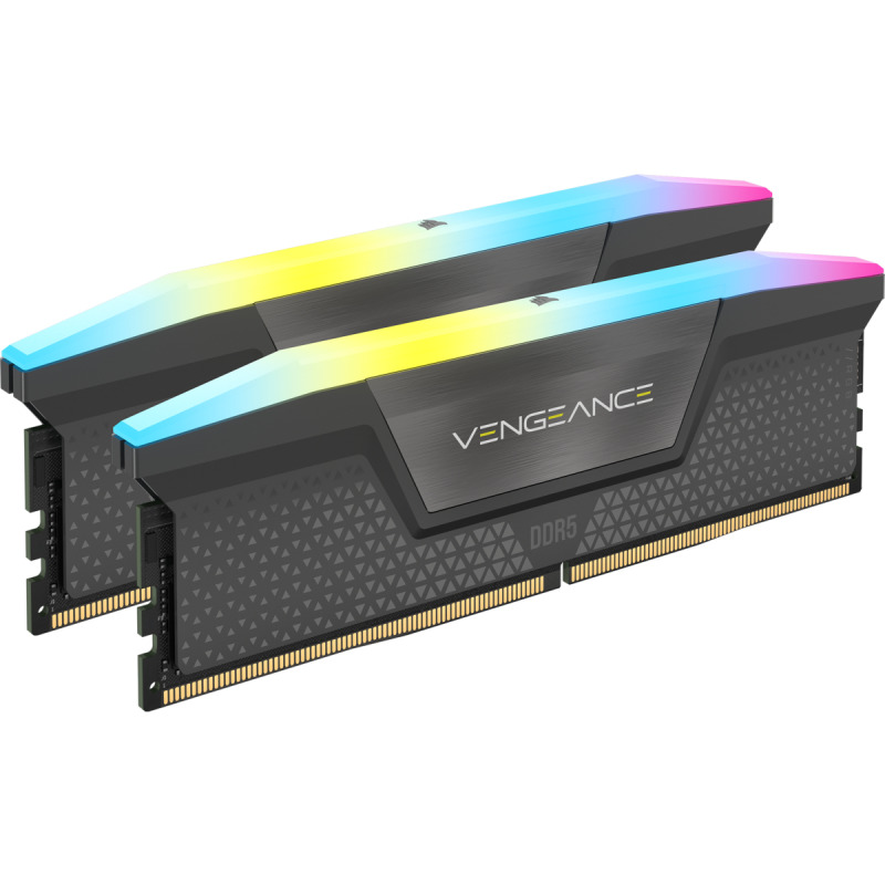 MEMORIA DIMM DDR5 CORSAIR (CMH32GX5M2B6000Z30K) 32GB,6000MHZ,(2X16GB) VENGEANCE RGB,NEGRO,CL30-76