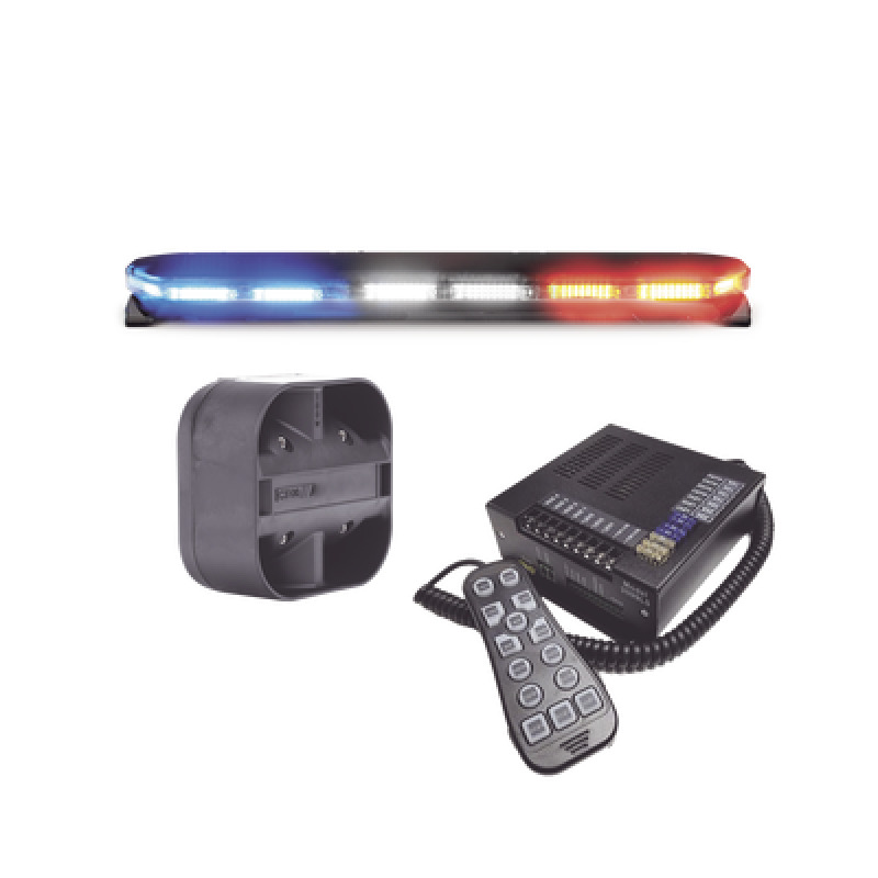 Kit de Sirena Bocina y Torreta de 47 Serie 16 con 300 LEDs Dual Color Frente Rojo/Blanco Azul/Blanco Trasero Rojo/Ámbar Azul/Ámbar image 2