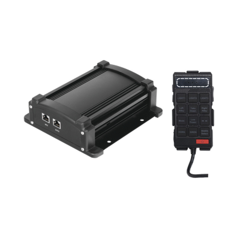 Sirena Vehicular de 100W de Potencia Con Controlador Unimando Micrófono Control de Tonos y Patrones de destello de Barras de Luces Serie X67 / X75 image 2